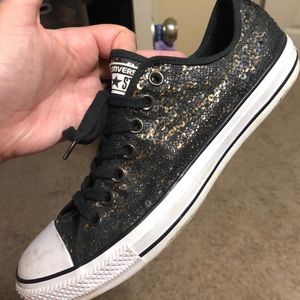 black and gold sequin converse